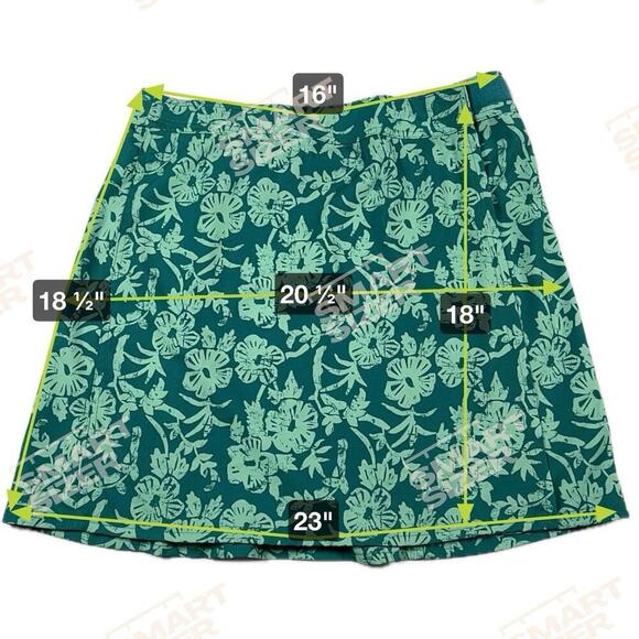 Rip Skirt Hawaii Adjustable Wrap Skirt Lightweight Green Tropical Print Size S - Picture 8 of 8